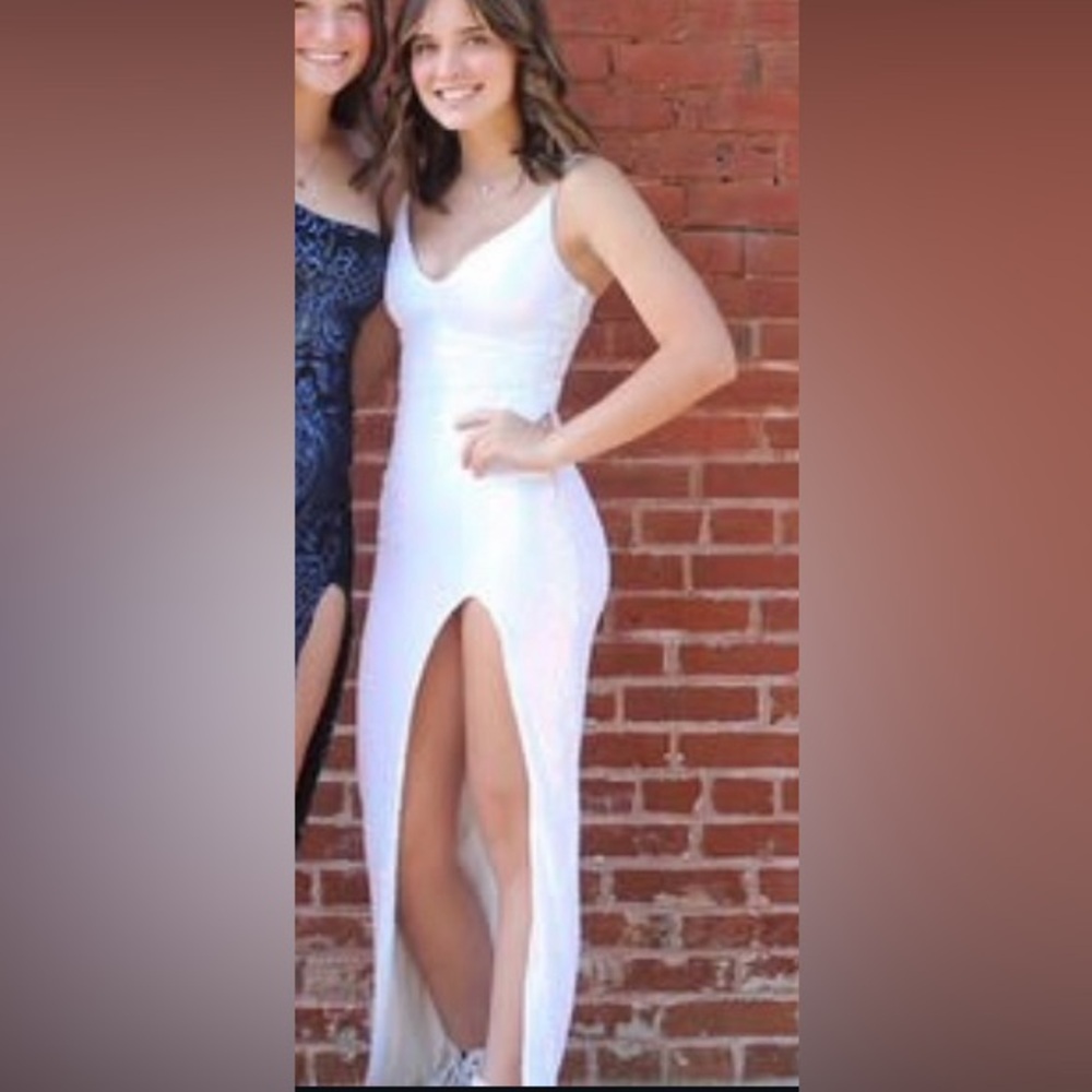 White prom sequin dress XX small